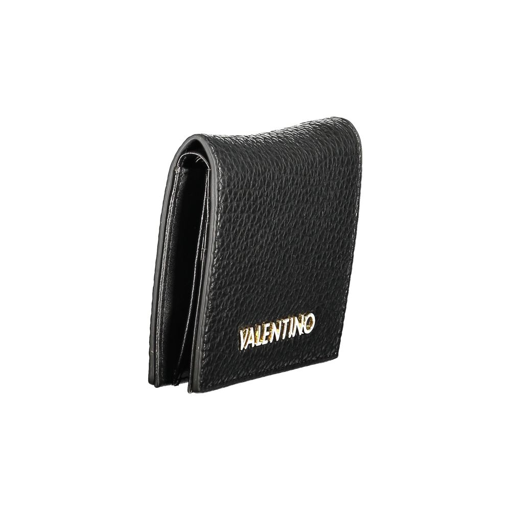 Mario Valentino Black Leather Effect Wallet with Automatic Closure