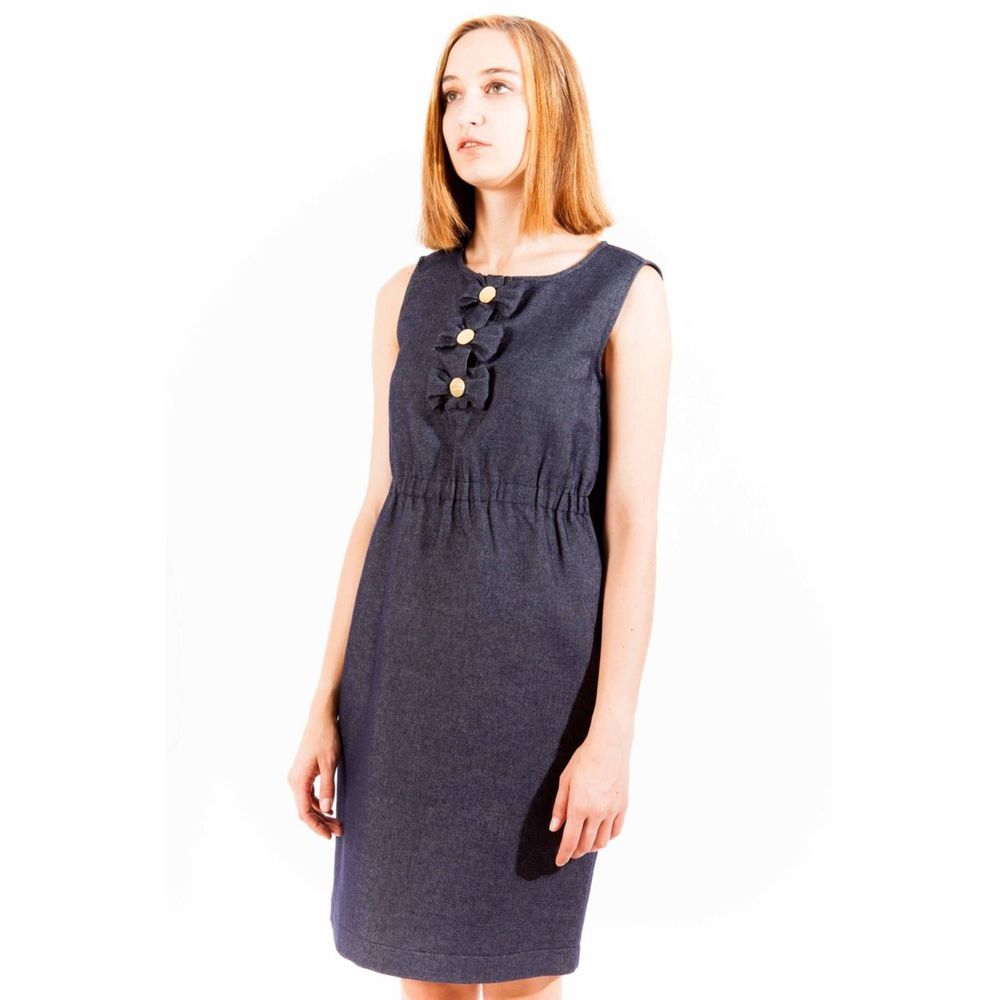 Love Moschino Blue Cotton Women Dress - Elegance Meets Comfort