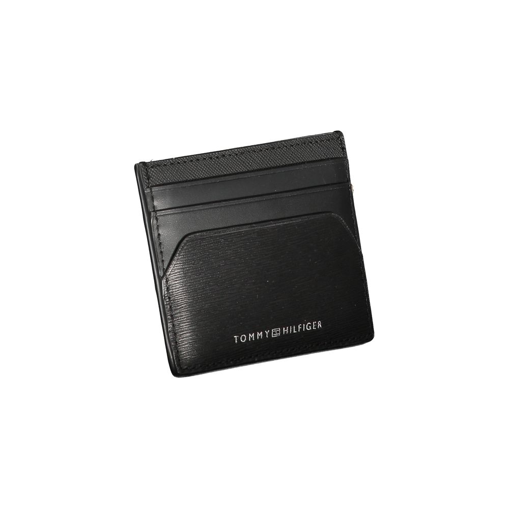 Tommy Hilfiger Black Leather Wallet - Stylish Card Holder