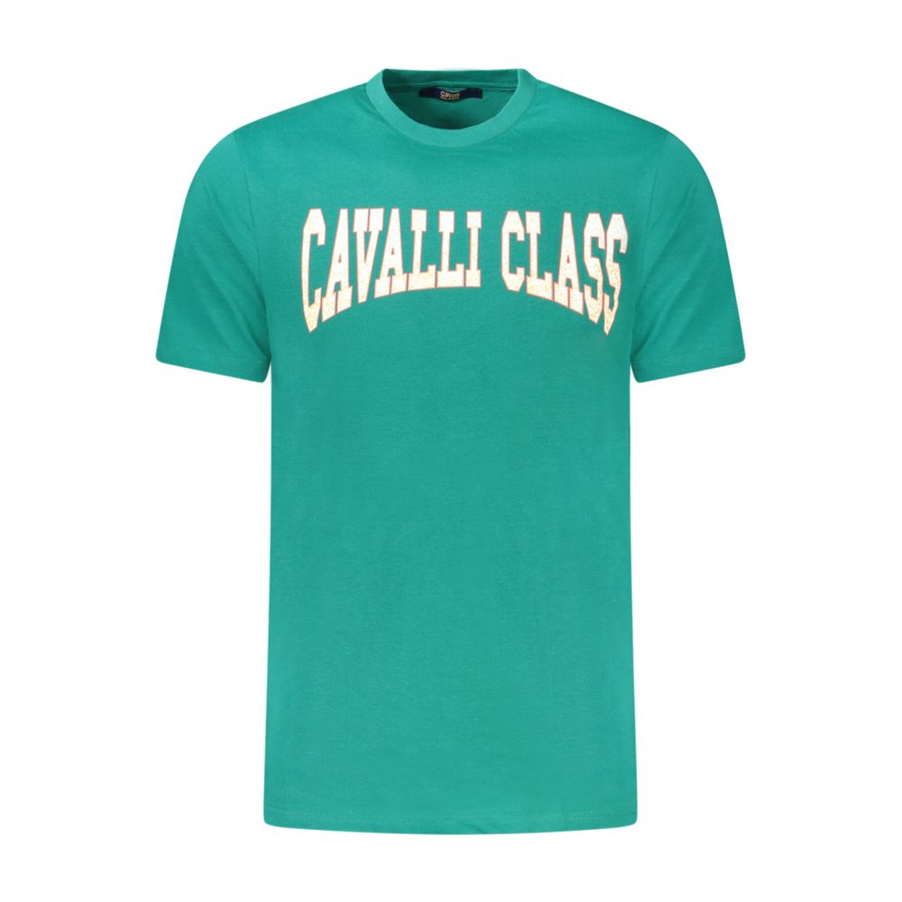 Cavalli Class Green Cotton T-Shirt - Bold Statement Piece