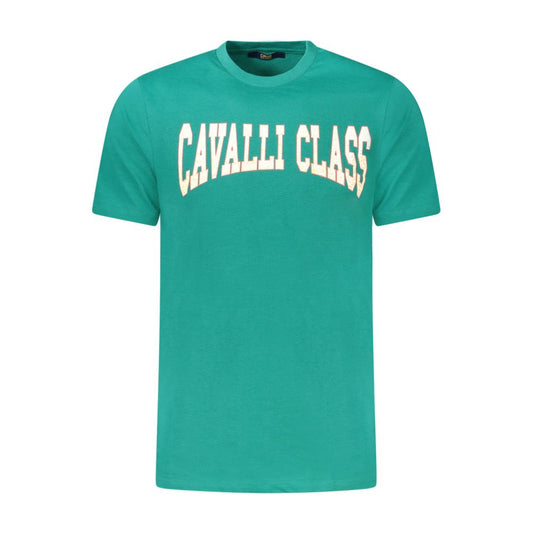 Cavalli Class Green Cotton T-Shirt - Bold Statement Piece