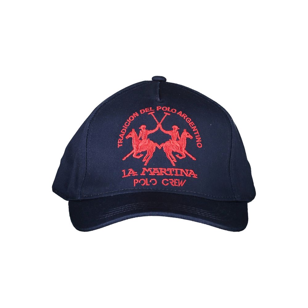 La Martina Blue Cotton Cap with Visor