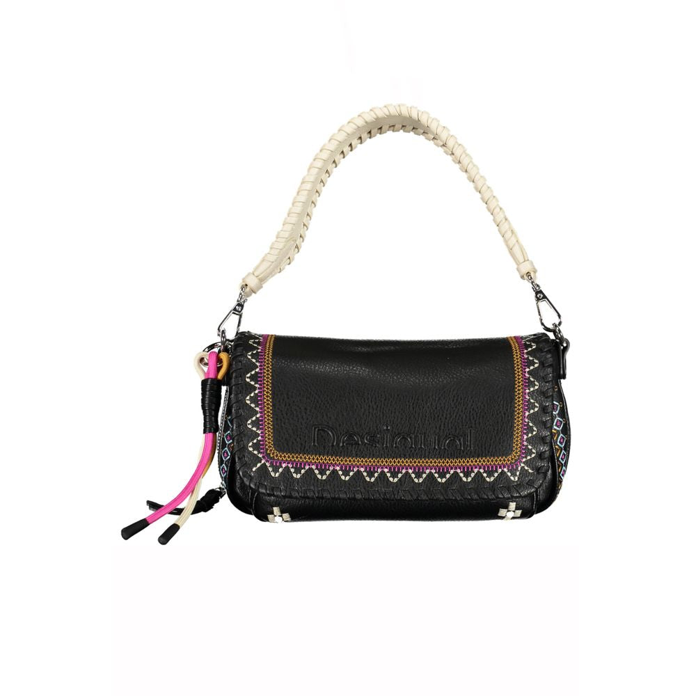Desigual Black Polyethylene Handbag: Where Style Meets Functionality
