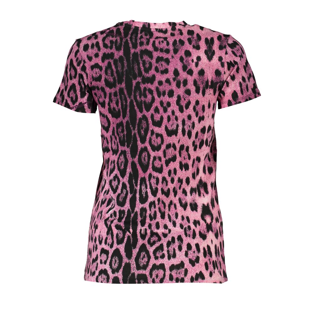 Cavalli Class Pink Leopard Print Women's T-Shirt