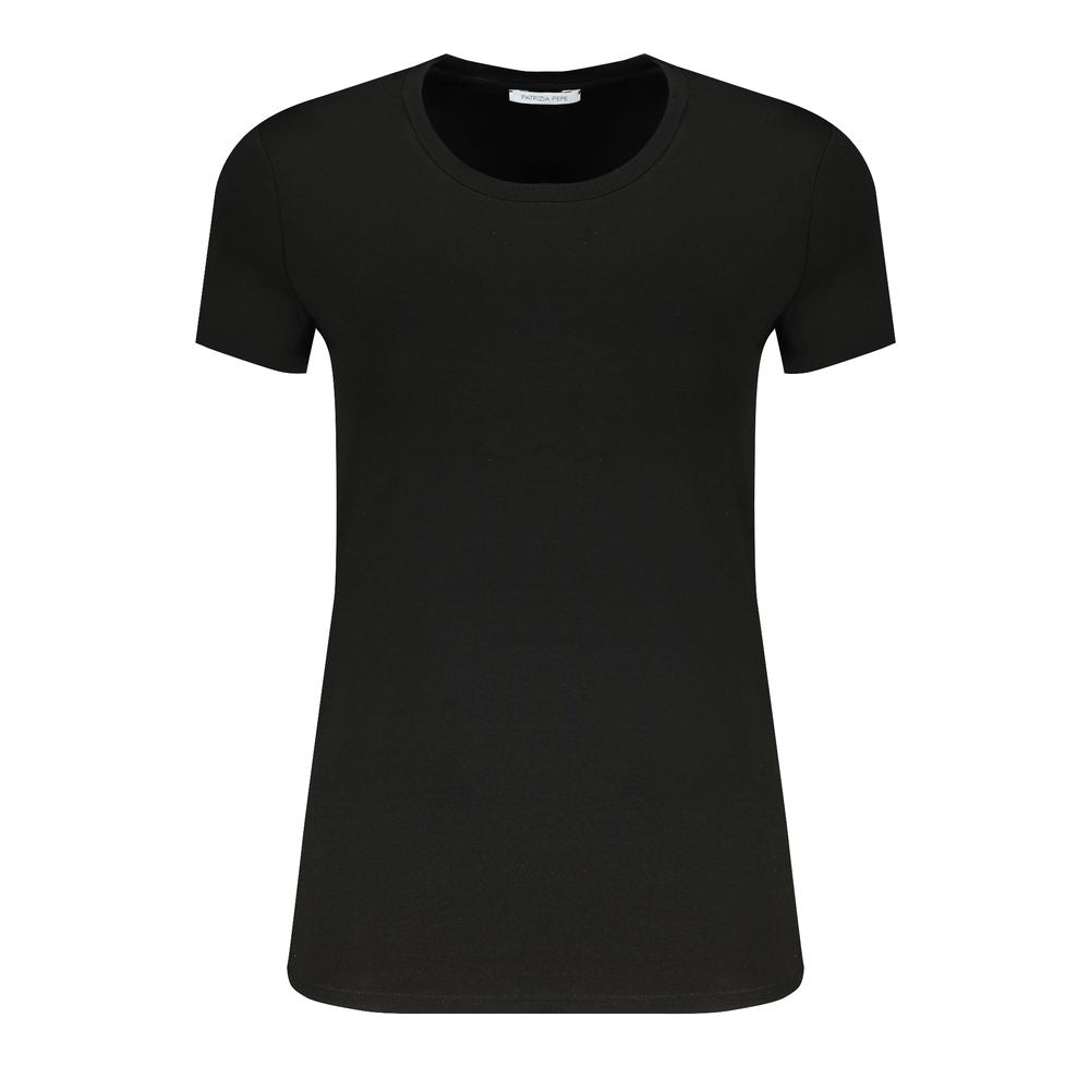 Patrizia Pepe Black Elastane Short Sleeve T-Shirt