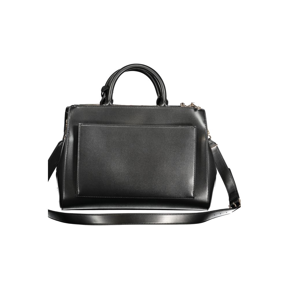 Guess Jeans Black Nelka Handbag – Faux Leather, Stylish Multi-Compartment Design