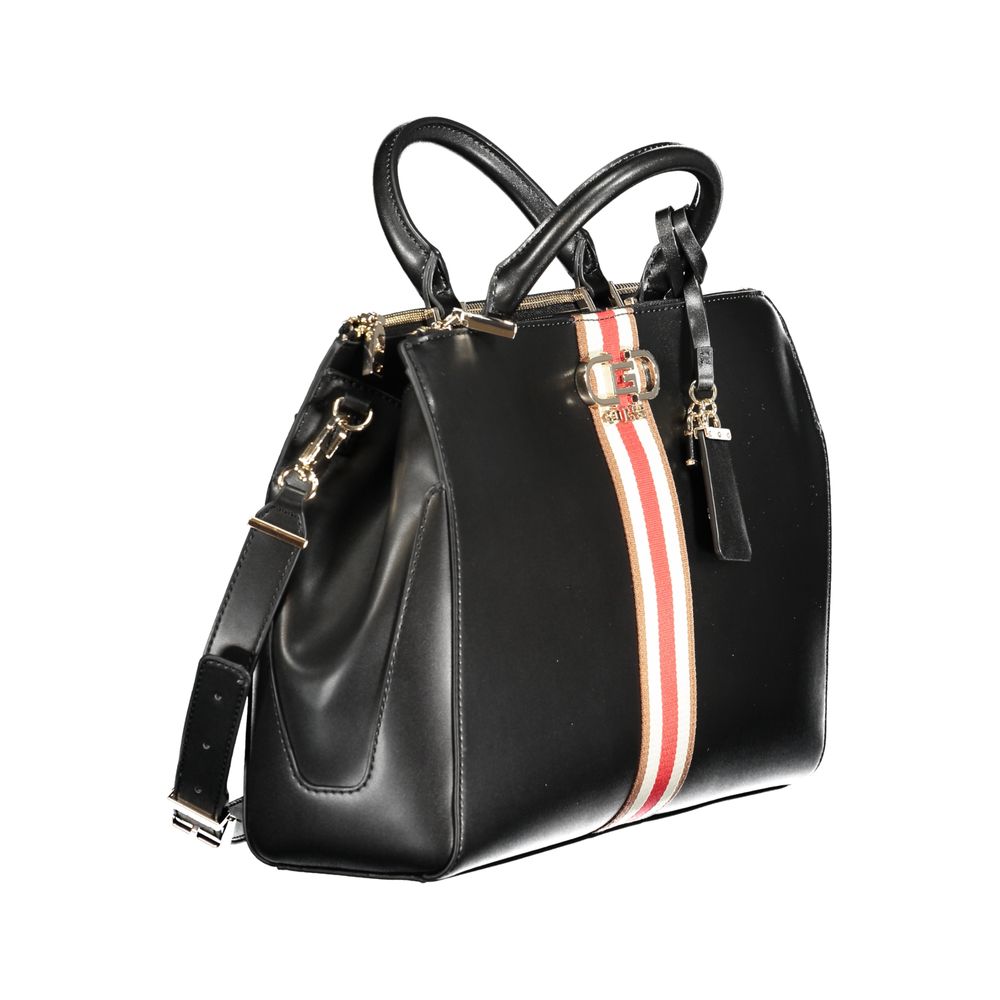 Guess Jeans Black Nelka Handbag – Faux Leather, Stylish Multi-Compartment Design