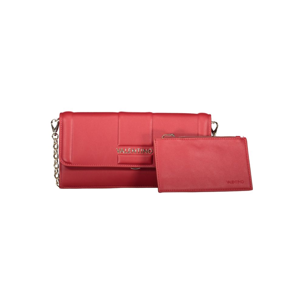 Mario Valentino Red Leather Handbag with Chain Strap