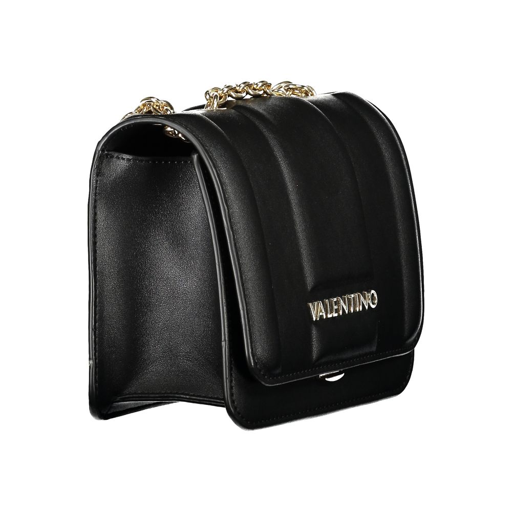Mario Valentino Black Polyethylene Handbag with Chain Detail