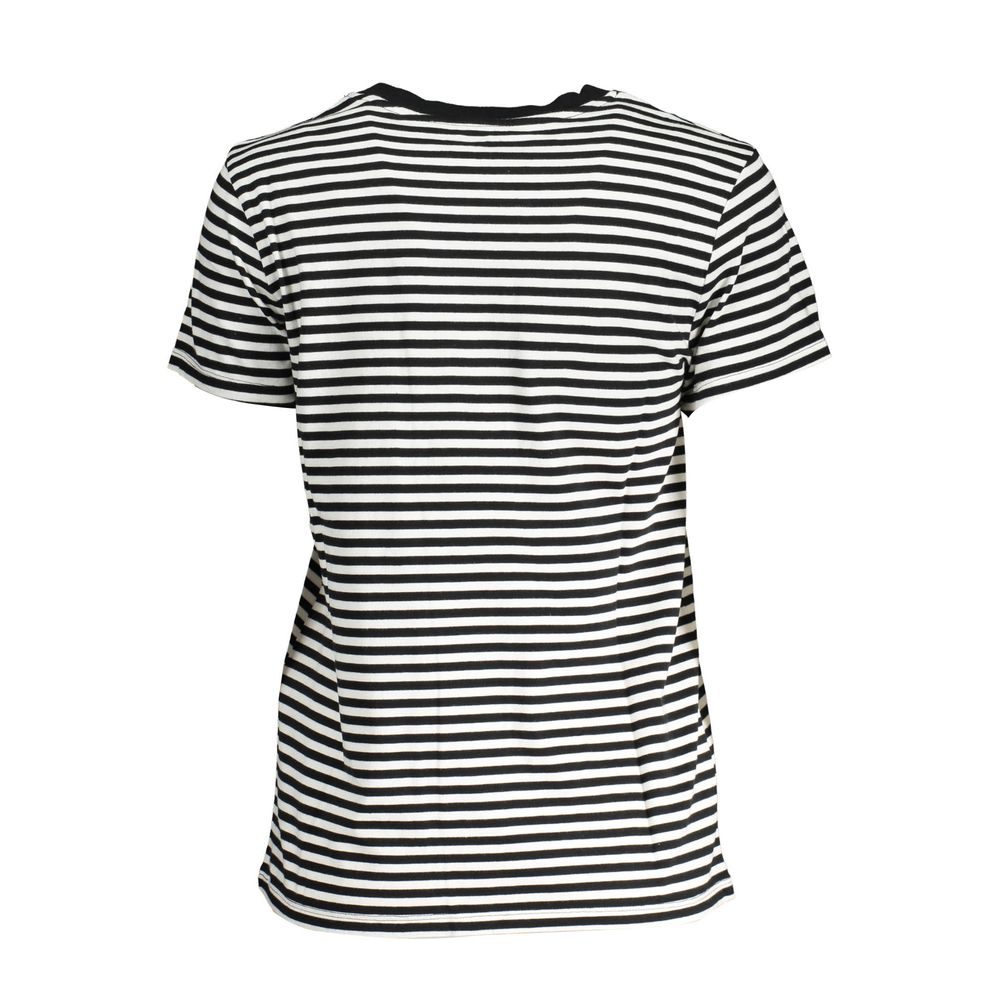 Levi's Black & White Striped Cotton Women's T-Shirt