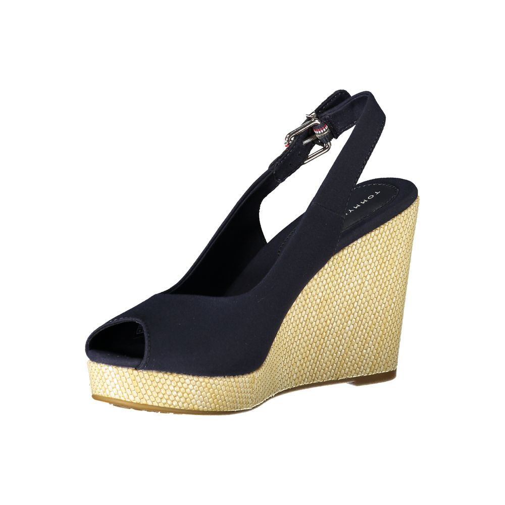Tommy Hilfiger Blue Cotton Sandal with Wedge