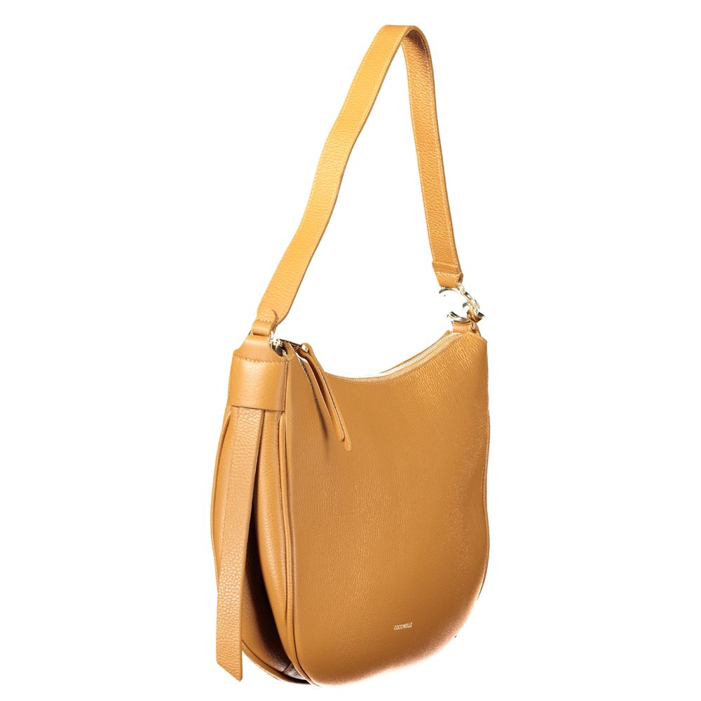 Coccinelle Brown Leather Handbag - Timeless Elegance Redefined