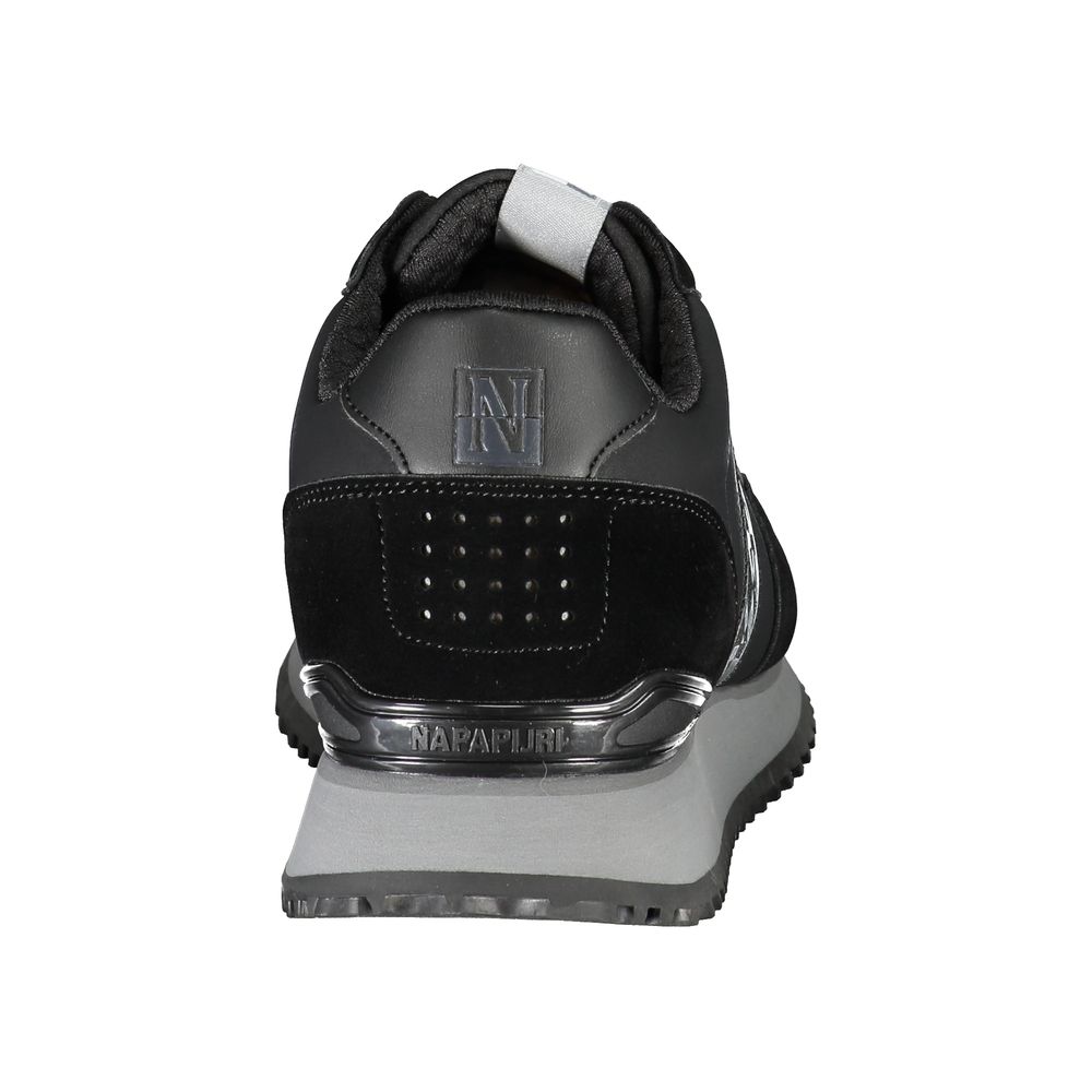 Napapijri Sleek Black Contrast Lace Sneakers for Men & Women