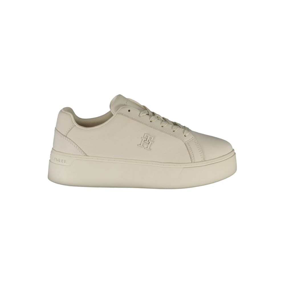 Tommy Hilfiger White Polyester Wedge Sneakers