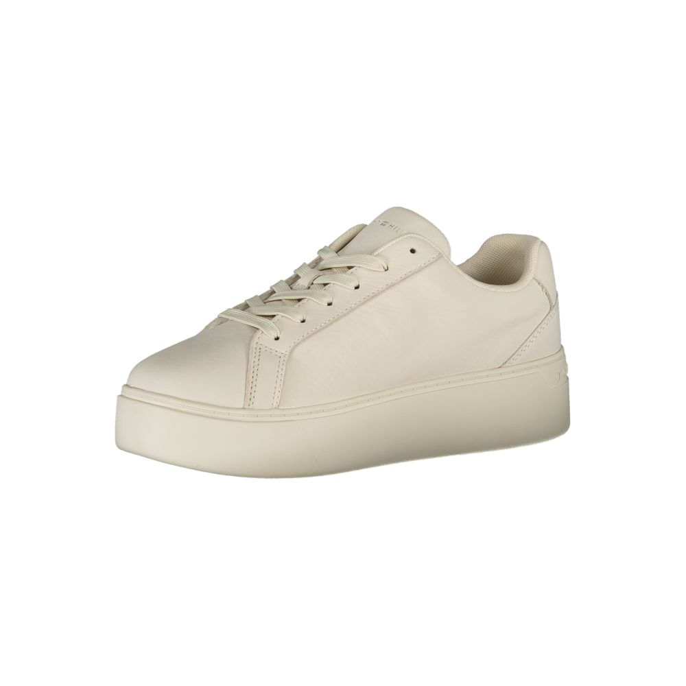 Tommy Hilfiger White Polyester Wedge Sneakers