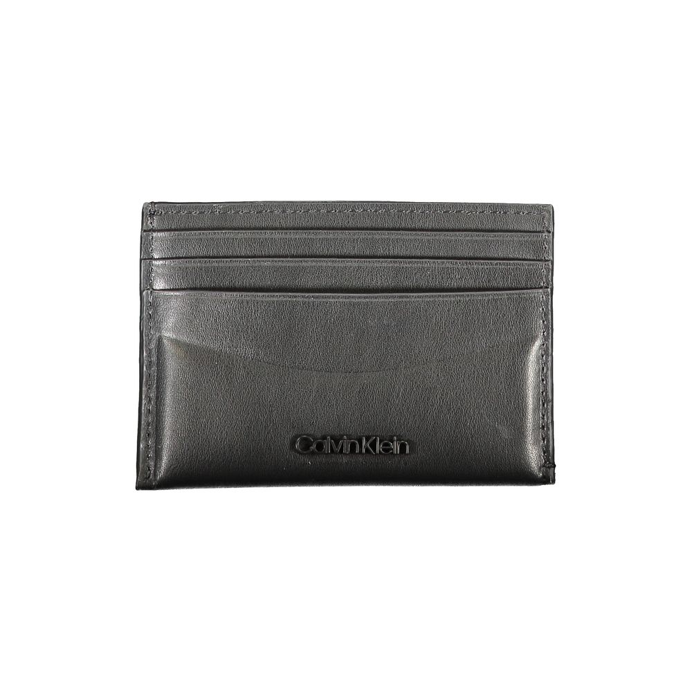 Calvin Klein Black Leather Wallet - Sleek Card Holder