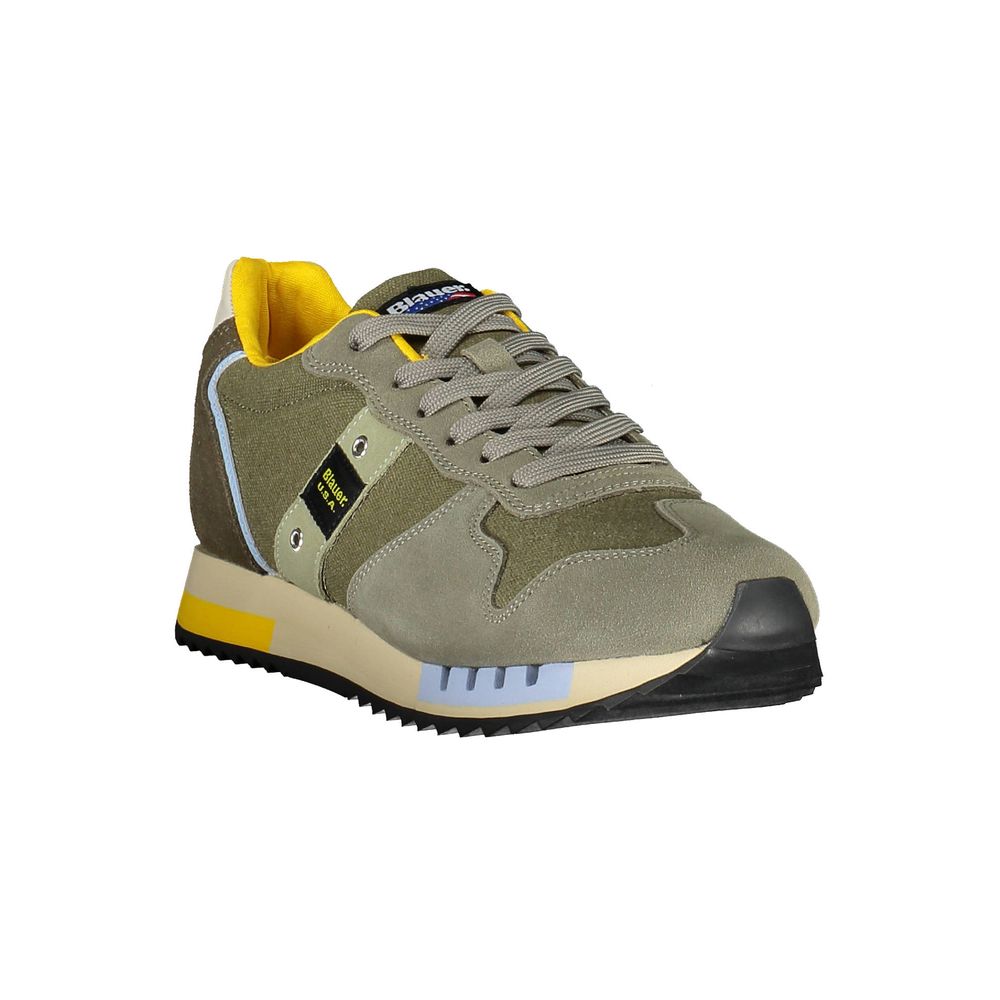 Blauer Green Leather Sneakers for Men
