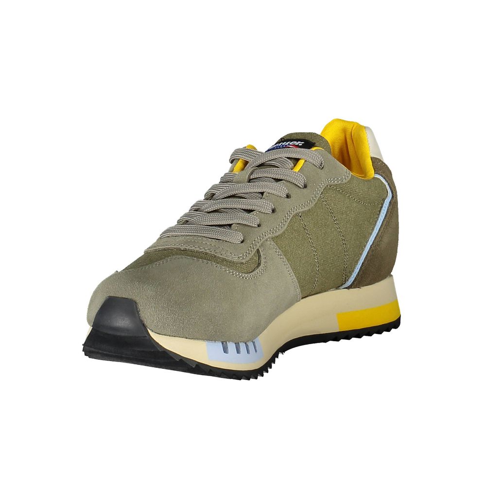 Blauer Green Leather Sneakers for Men