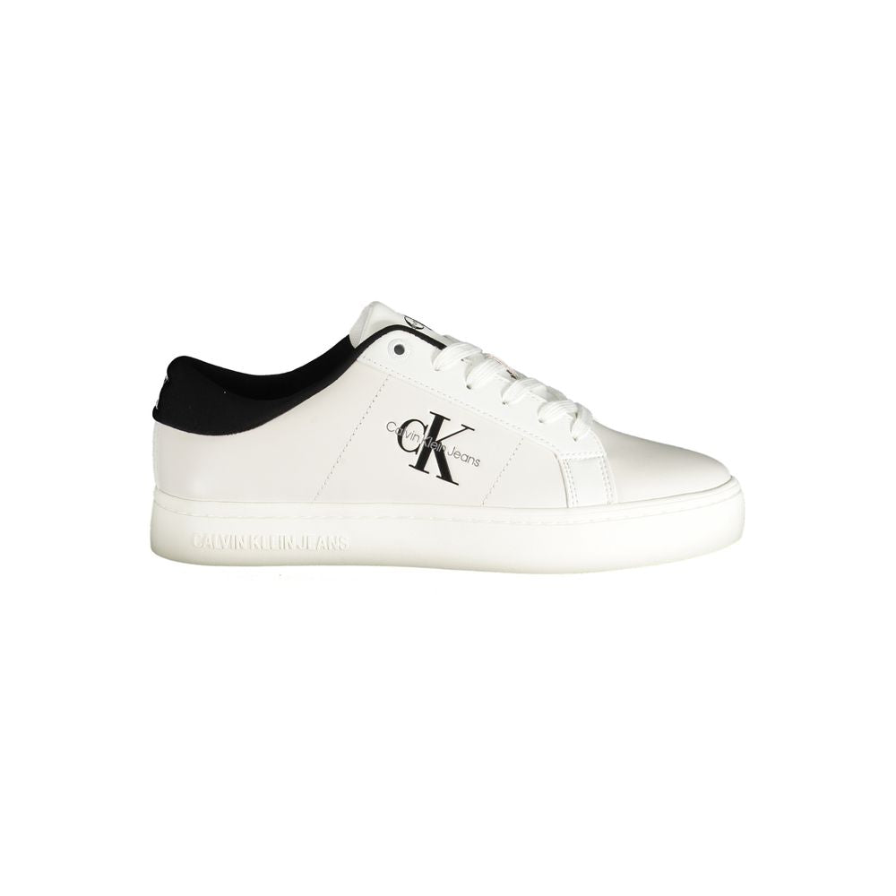 Calvin Klein White Polyester Sneaker – Elevated Sports Footwear