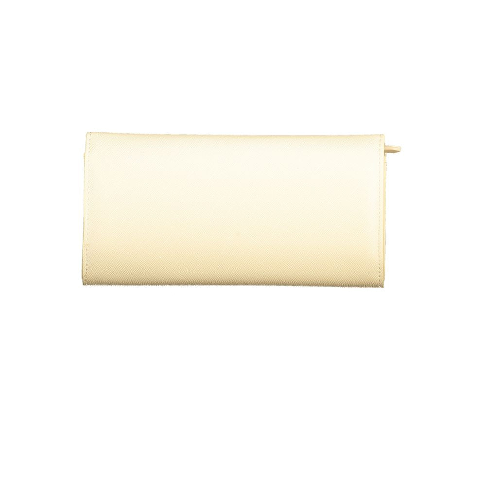 Mario Valentino Beige Faux Leather Wallet with Double Card Spaces