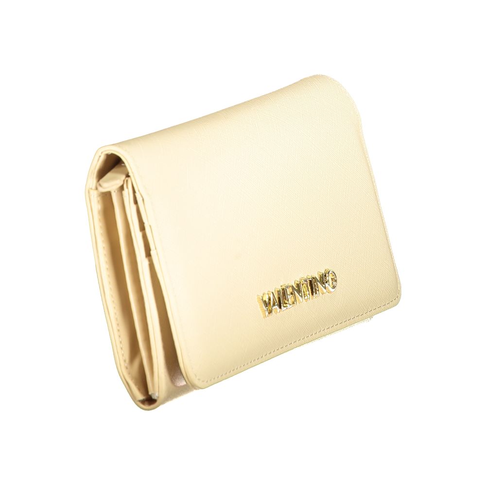 Mario Valentino Beige Faux Leather Wallet with Double Card Spaces