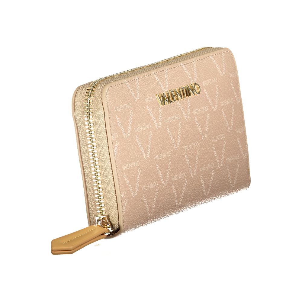 Mario Valentino Beige Faux Leather Wallet with Iconic Logo