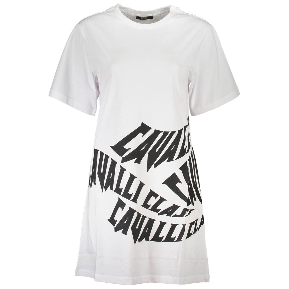 Cavalli Class White Cotton Women's T-Shirt Dress