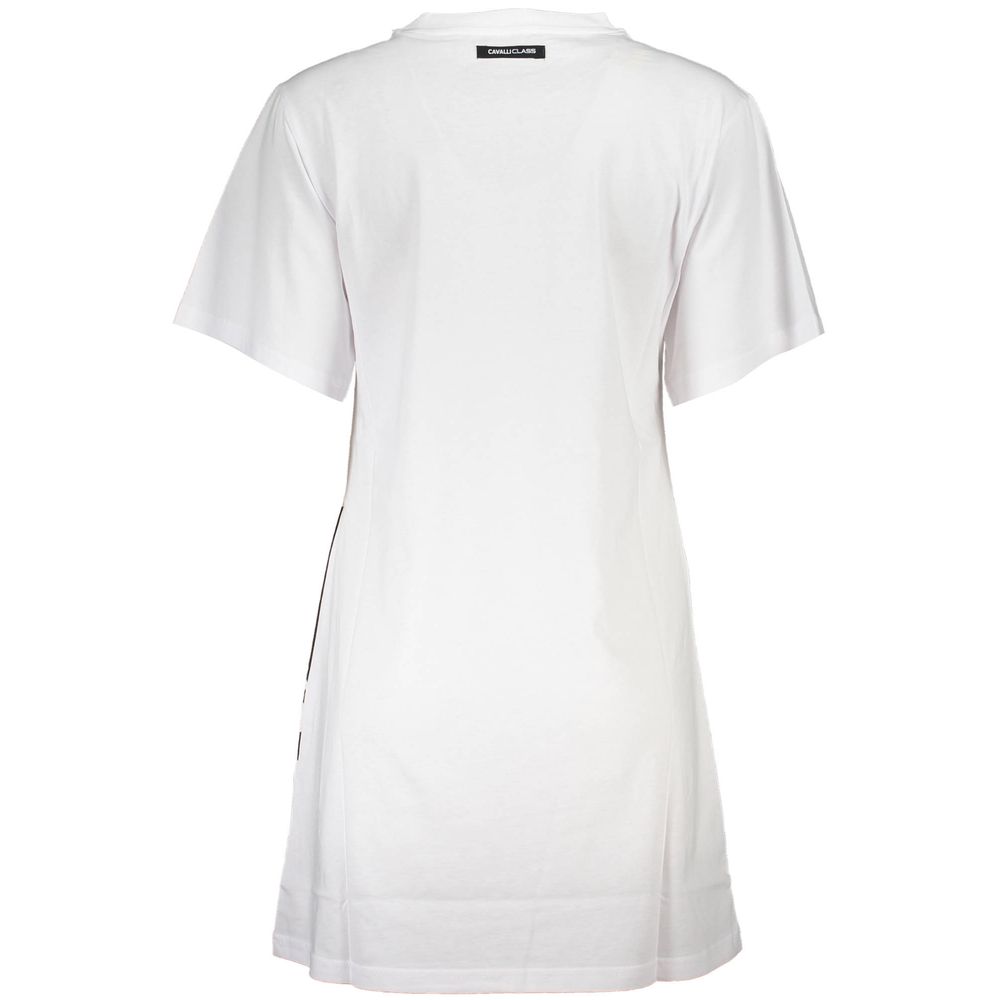 Cavalli Class White Cotton Women's T-Shirt Dress