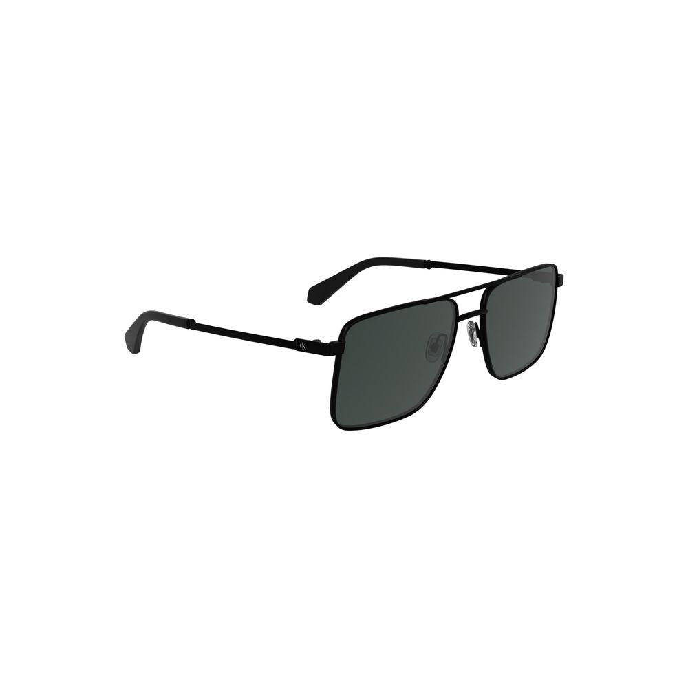 Calvin Klein Men's Black Metal Sunglasses – 58mm Square Lens