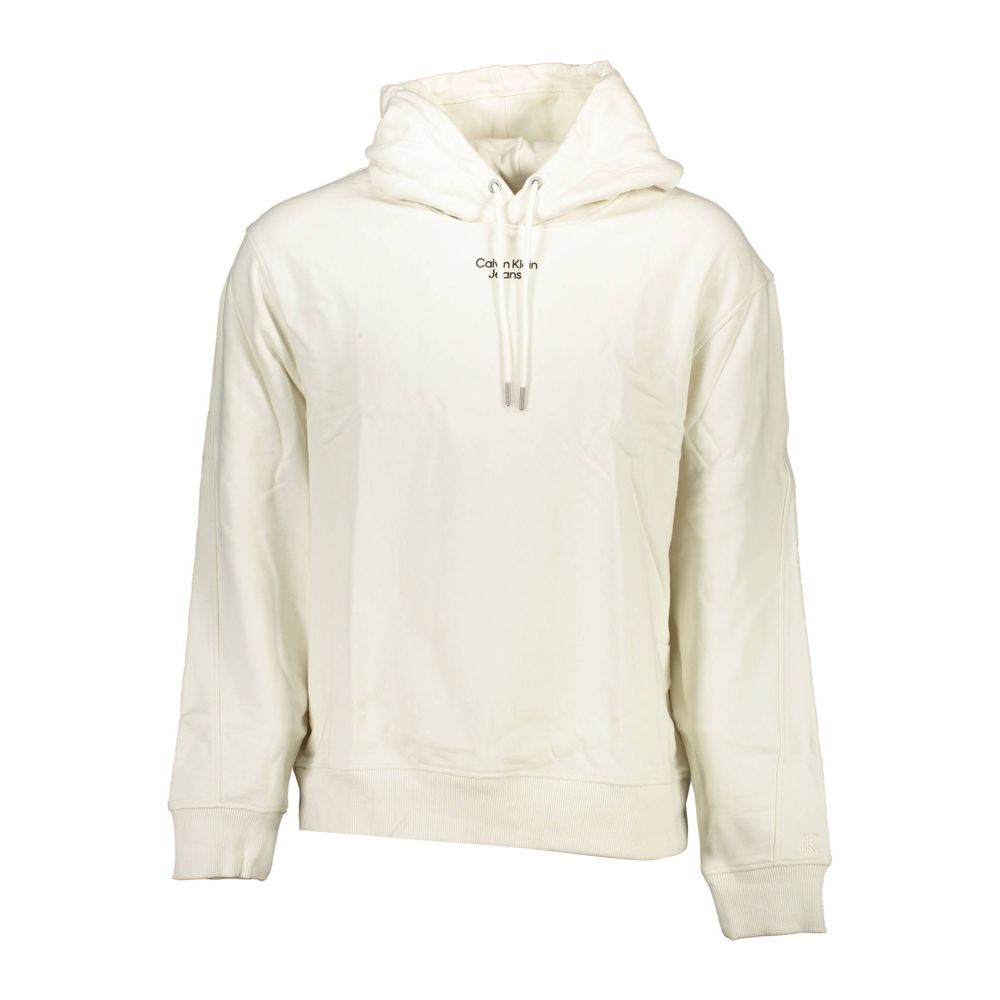 Calvin Klein White Cotton Men's Hoodie Sweater