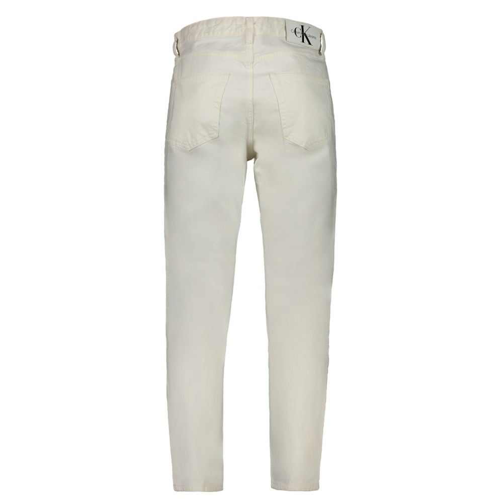 Calvin Klein White Cotton Dad Jeans
