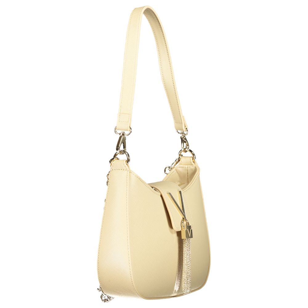 Mario Valentino Beige Faux Leather Handbag with Chain Strap