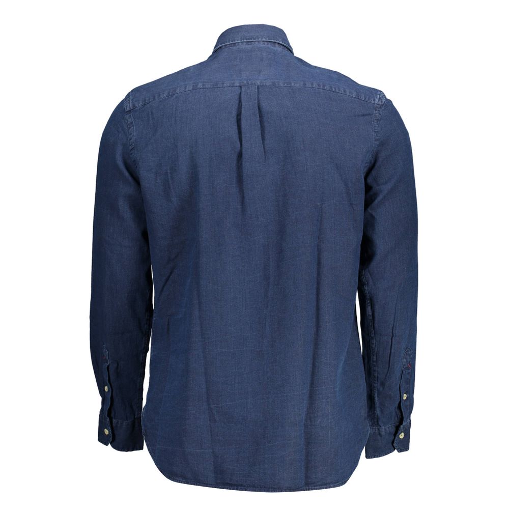 U.S. POLO ASSN. Blue Cotton Long Sleeve Shirt for Men