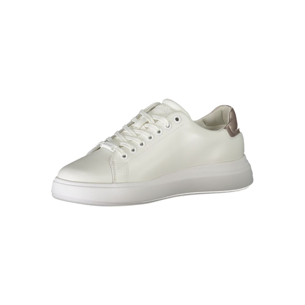 Calvin Klein White Polyester Sneaker - Timeless Style and Comfort
