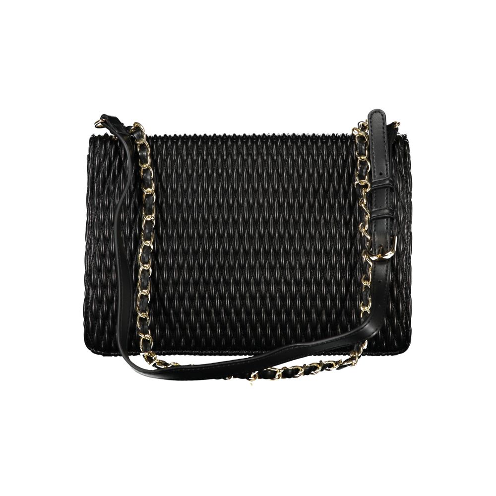 Mario Valentino Black Polyethylene Handbag with Chain Strap