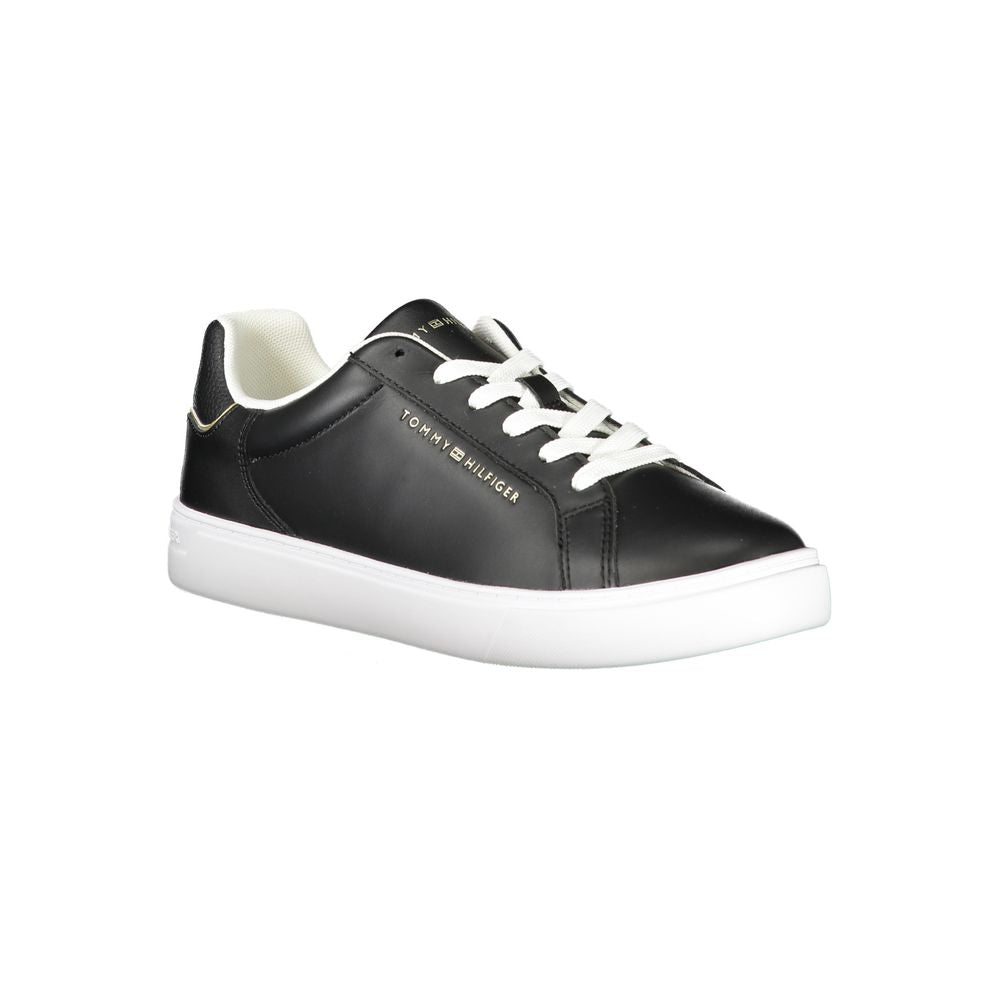 Tommy Hilfiger Black Leather Women's Sneaker