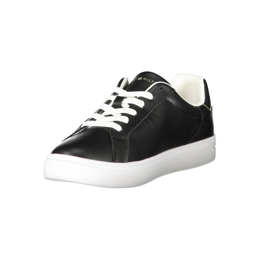 Tommy Hilfiger Black Leather Women's Sneaker