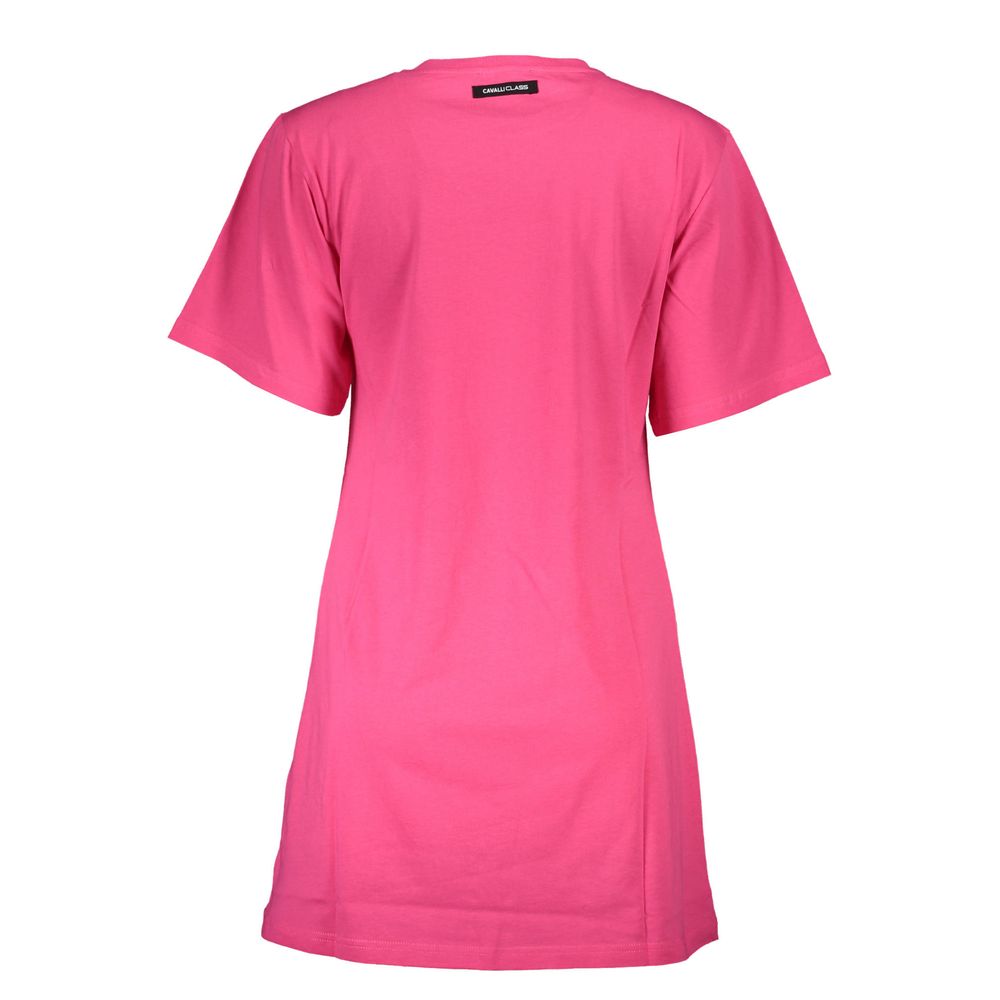 Cavalli Class Pink Cotton Women's T-Shirt Dress