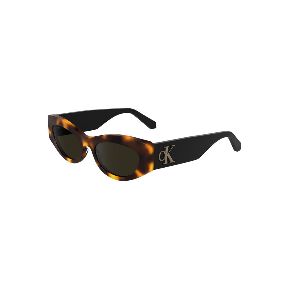 Calvin Klein Women’s Cat Eye Sunglasses – Brown Acetate, 52mm