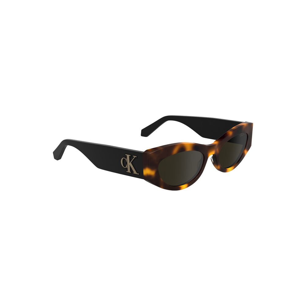 Calvin Klein Women’s Cat Eye Sunglasses – Brown Acetate, 52mm