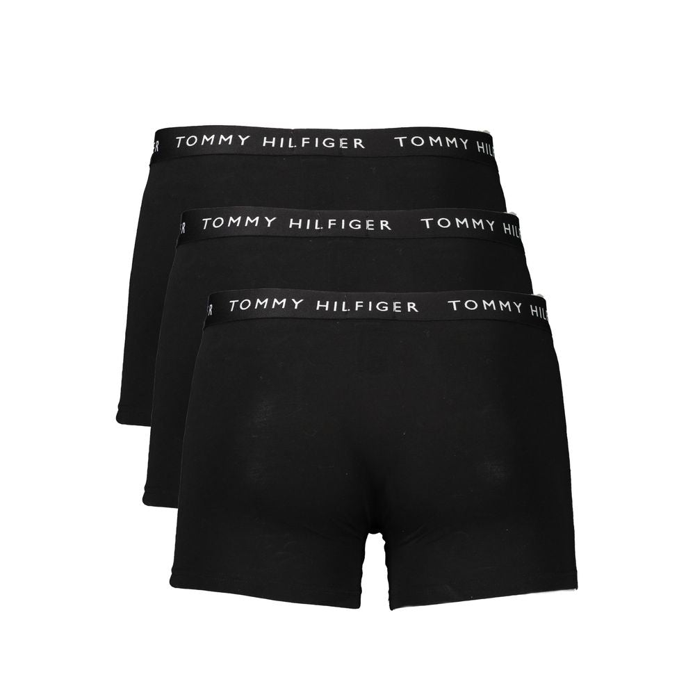 Tommy Hilfiger Black Cotton Men Boxer Briefs - Tri-Pack