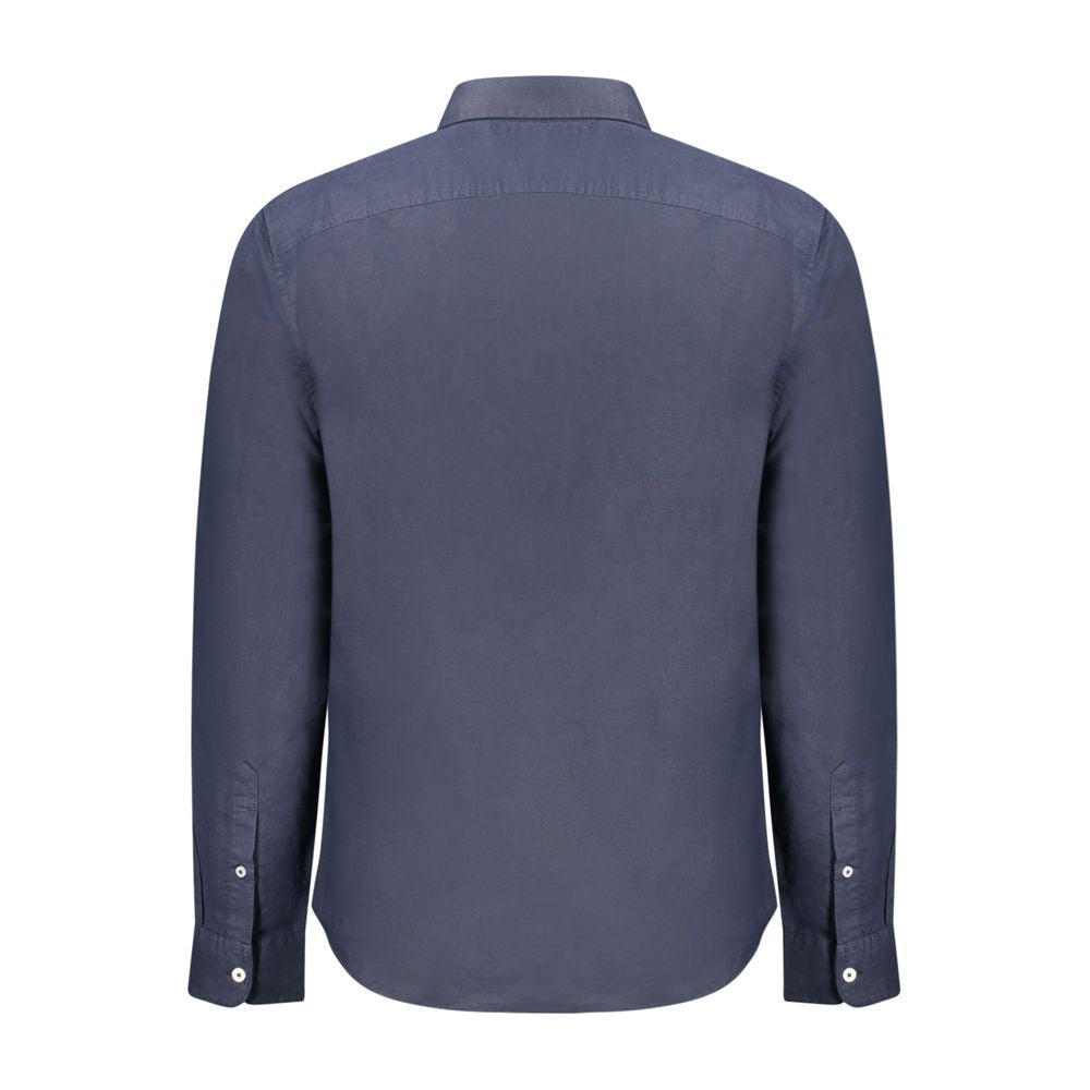 Timberland Blue Cotton Shirt - Slim Fit Long Sleeve