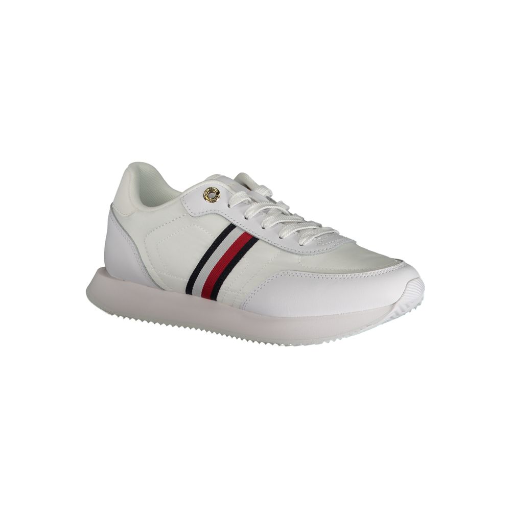 Tommy Hilfiger White Polyester Sneakers - Classic Sports Footwear