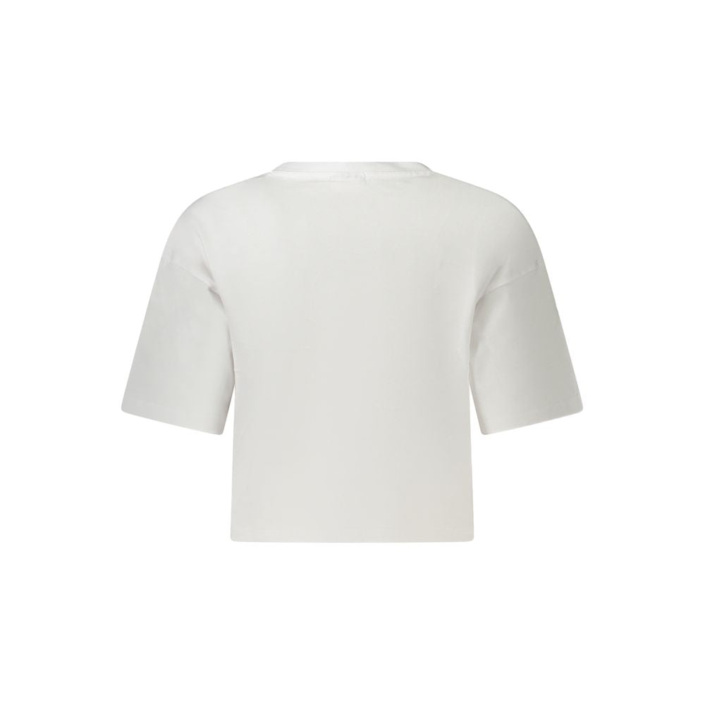 Fila White Cotton Short Sleeve T-Shirt - Locri Loose Cropped