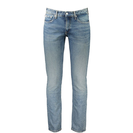 Calvin Klein Blue Cotton Jeans - Slim Fit with Washed Effect