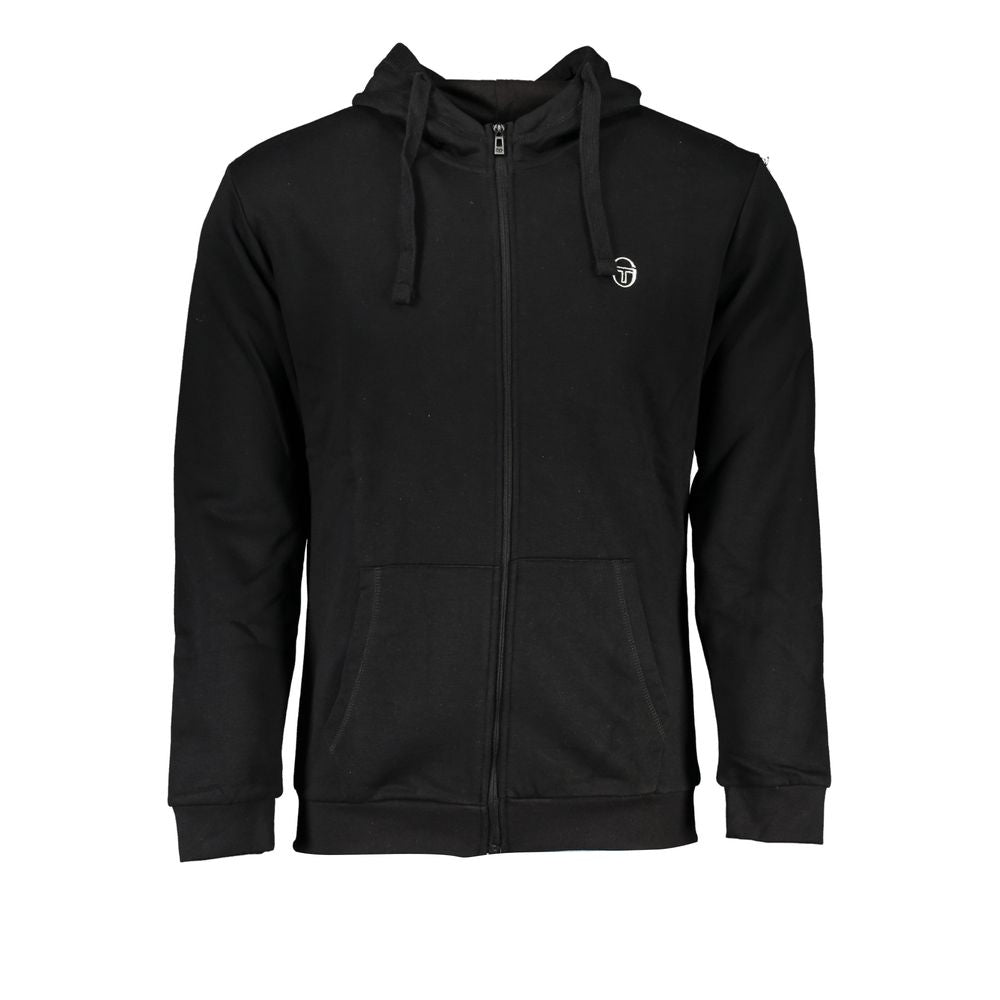 Sergio Tacchini Black Cotton Sweater with Hood
