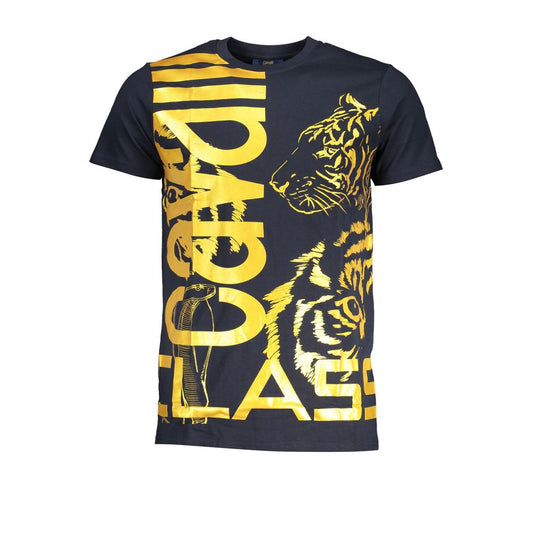 Cavalli Class Blue Cotton Crew Neck T-Shirt