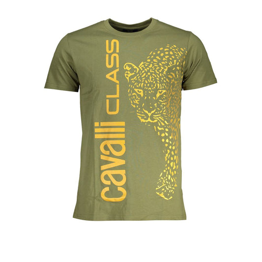 Cavalli Class Green Cotton T-Shirt - Stylish Comfort for Every Occasion