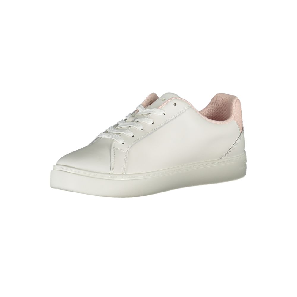 Tommy Hilfiger White Polyester Sneaker with Contrast Details