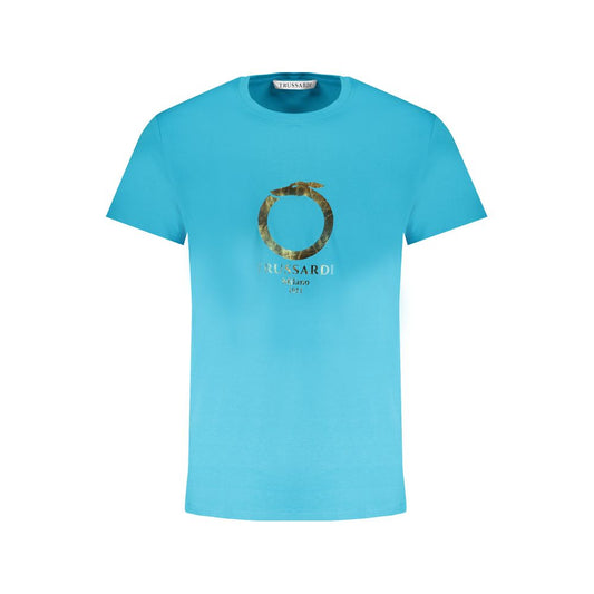 Trussardi Light Blue Cotton Men T-Shirt